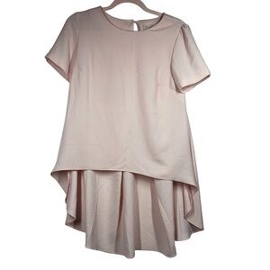 PHILOSOPHY Baby Pink High-Low Short Sleeve Blouse XS